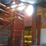 June 30, 2016. Wood from corn crib we tore down during the winter, washed and ready for white washing to finish the upper walls in gallery.