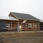 Starting the north side of building with metal siding. 2/9/13