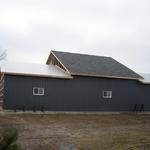 Completed metal siding on north side of building. 2/9/13